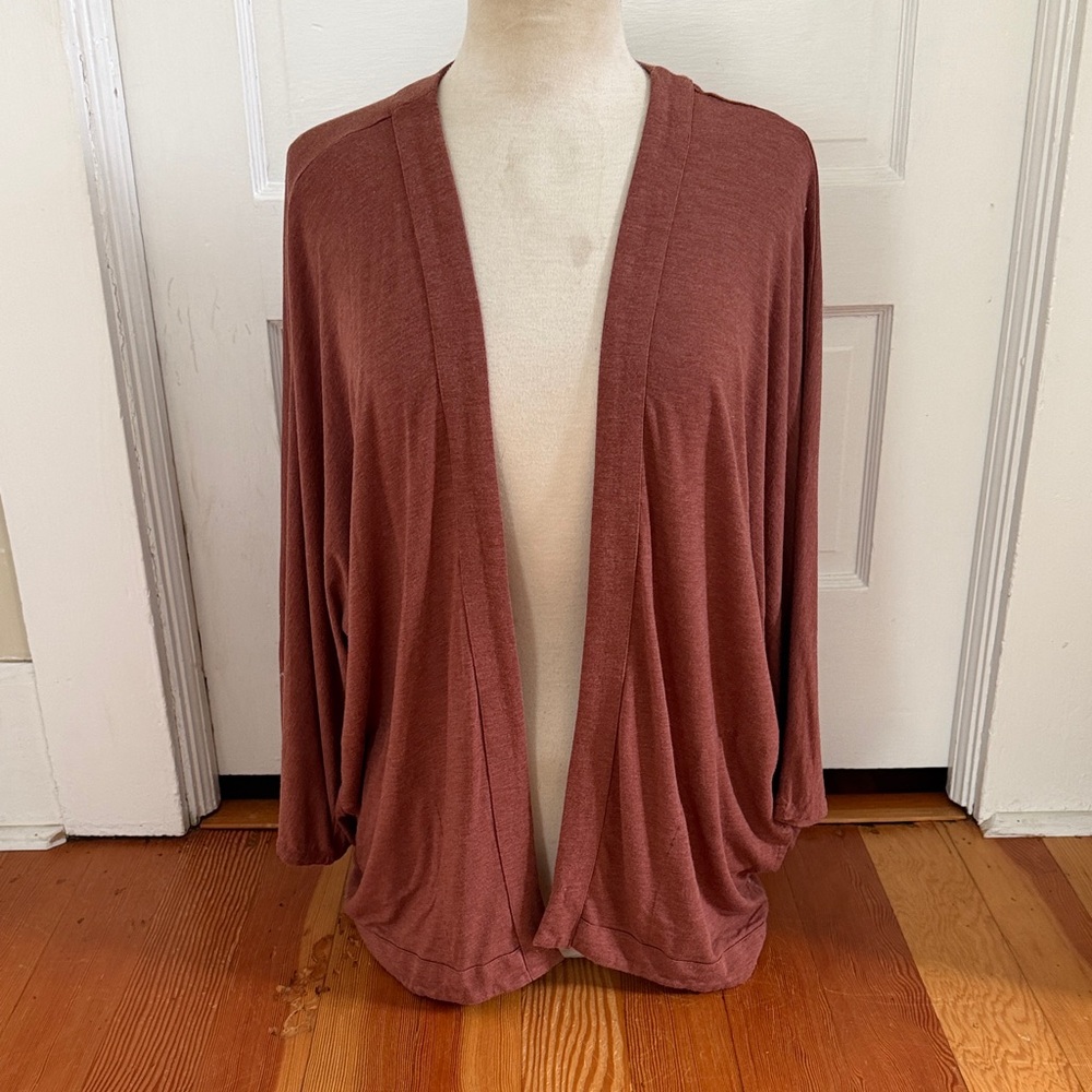 Prana Women's Rust Stretch Knit‎ Open Cardigan Large